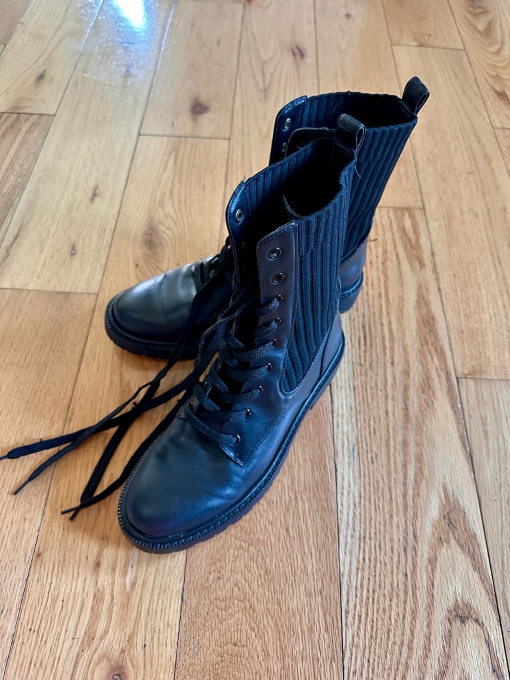 Sam Edelman Black Lace-Up Combat Boots - Picture 10 of 10